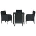 Set de masă pentru grădină cu pernă 5 pcs Negru Rattan poli - WALTI WALTI