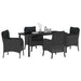 Set de masă pentru grădină cu pernă 5 pcs Negru poliratan - WALTI WALTI
