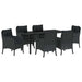 Set de masă pentru grădină cu pernă 7 pcs Negru poliratan - WALTI WALTI