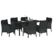 Set de masă pentru grădină cu pernă 7 pcs Negru poliratan - WALTI WALTI