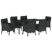 Set de masă pentru grădină cu pernă 7 pcs Negru poliratan - WALTI WALTI