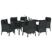 Set de masă pentru grădină cu pernă 7 pcs Negru poliratan - WALTI WALTI