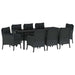 Set de masă pentru grădină cu pernă 9 pcs Negru poliratan - WALTI WALTI