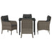 Set de masă pentru grădină cu pernă 5 pcs Gri Rattan poli - WALTI WALTI