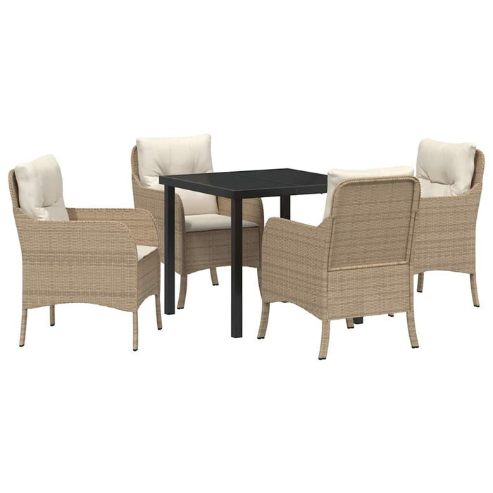 Set de 5 piese pentru dining în grădină cu perne Bej din ratan poli - WALTI WALTI