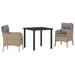 Set de masă pentru grădină cu pernă 3 pcs Bej Rattan poli - WALTI WALTI