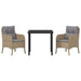 Set de masă pentru grădină cu pernă 3 pcs Bej Rattan poli - WALTI WALTI