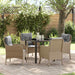 Set de masă pentru grădină cu pernă 5 pcs Bej Rattan poli - WALTI WALTI