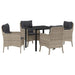Set de Dining pentru Grădină 5 Piese cu Perne Gri Deschis Poliratan - WALTI WALTI