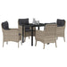 Set de Dining pentru Grădină 5 Piese cu Perne Gri Deschis Poliratan - WALTI WALTI