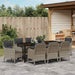 Set de masă pentru grădină cu pernă 9 pcs Gri deschis poliratan - WALTI WALTI
