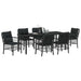Set de masă pentru grădină cu pernă 7 pcs Negru poliratan - WALTI WALTI