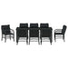 Set de masă pentru grădină cu pernă 9 pcs Negru poliratan - WALTI WALTI