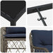 Set de masă pentru grădină cu pernă 9 pcs Gri și negru Ratan - WALTI WALTI