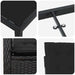Set de masă pentru grădină cu pernă 5 pcs Negru poliratan - WALTI WALTI