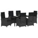 Set de masă pentru grădină cu pernă 7 pcs Negru poliratan - WALTI WALTI