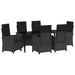 Set de masă pentru grădină cu pernă 7 pcs Negru poliratan - WALTI WALTI