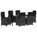 Set de masă pentru grădină cu pernă 7 pcs Negru poliratan - WALTI WALTI