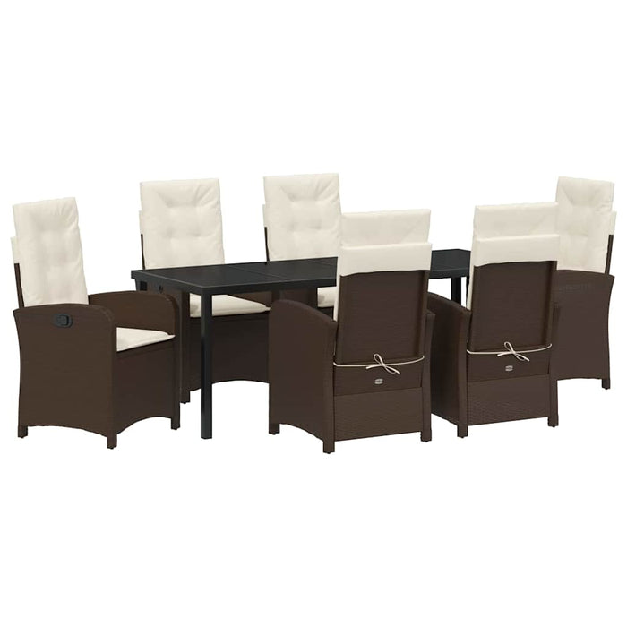 Set de masă pentru grădină cu pernă 7 pcs Maro poliratan - WALTI WALTI
