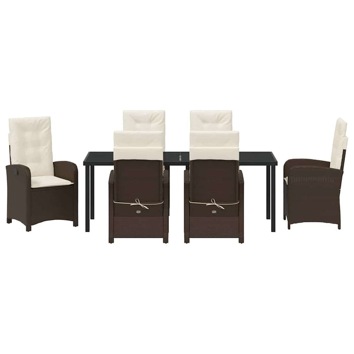 Set de masă pentru grădină cu pernă 7 pcs Maro poliratan - WALTI WALTI
