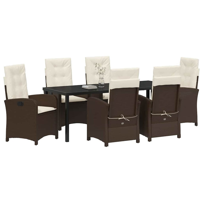 Set de masă pentru grădină cu pernă 7 pcs Maro poliratan - WALTI WALTI