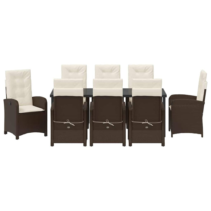 Set de masă pentru grădină cu pernă 9 pcs Maro poliratan - WALTI WALTI