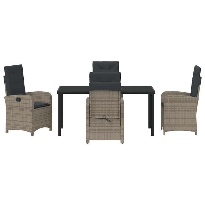 Set de masă pentru grădină cu pernă 5 pcs Gri poliratan - WALTI WALTI