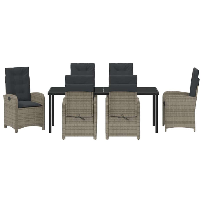 Set de masă pentru grădină cu pernă 7 pcs Gri poliratan - WALTI WALTI