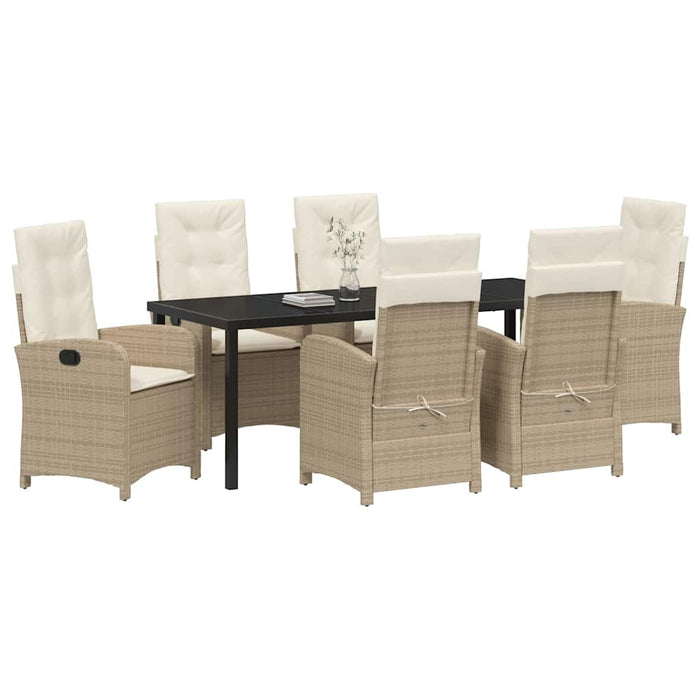 Set de masă pentru grădină cu pernă 7 pcs Bej poliratan - WALTI WALTI