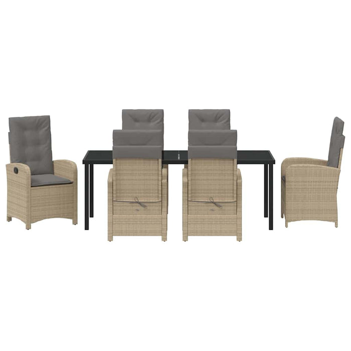 Set de masă pentru grădină cu pernă 7 pcs Bej poliratan - WALTI WALTI