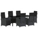 Set de masă pentru grădină cu pernă 7 pcs Negru poliratan - WALTI WALTI