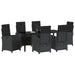Set de masă pentru grădină cu pernă 7 pcs Negru poliratan - WALTI WALTI