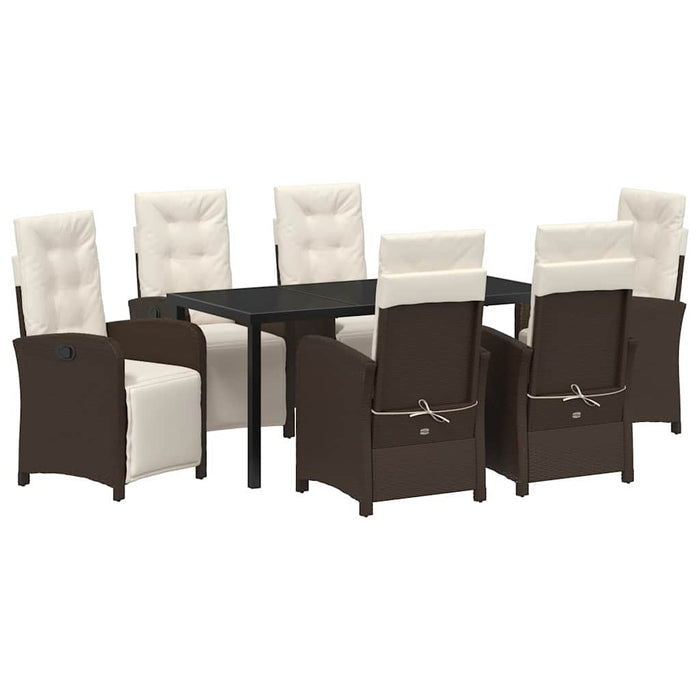 Set de masă pentru grădină cu pernă 7 pcs Maro poliratan - WALTI WALTI