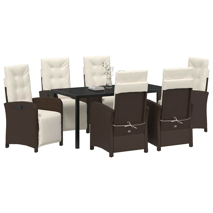 Set de masă pentru grădină cu pernă 7 pcs Maro poliratan - WALTI WALTI