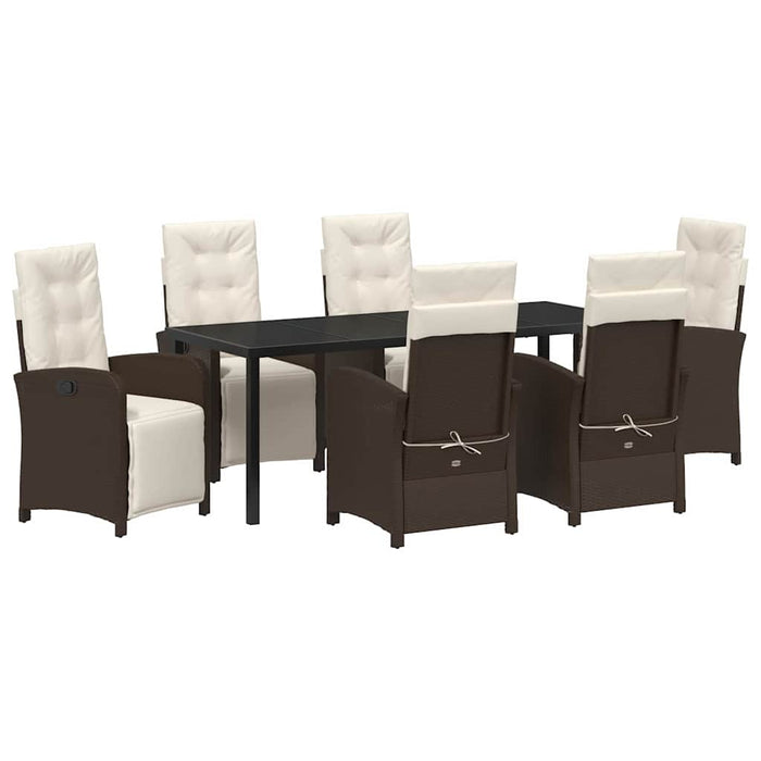 Set de masă pentru grădină cu pernă 7 pcs Maro poliratan - WALTI WALTI