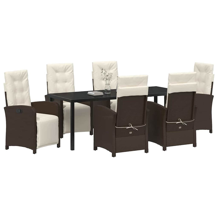 Set de masă pentru grădină cu pernă 7 pcs Maro poliratan - WALTI WALTI