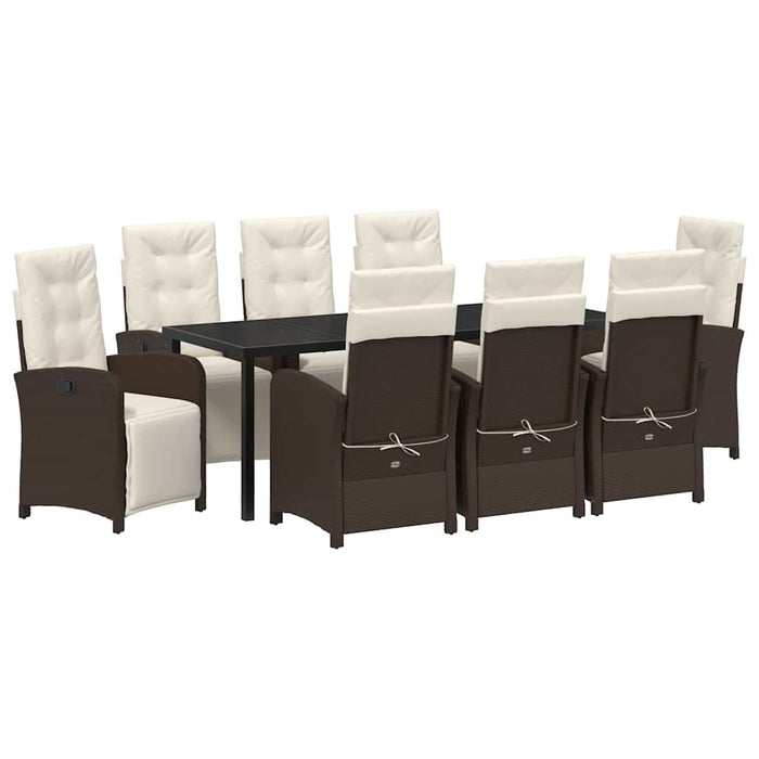 Set de masă pentru grădină cu pernă 9 pcs Maro poliratan - WALTI WALTI