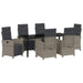 Set de masă pentru grădină cu pernă 7 pcs Gri poliratan - WALTI WALTI
