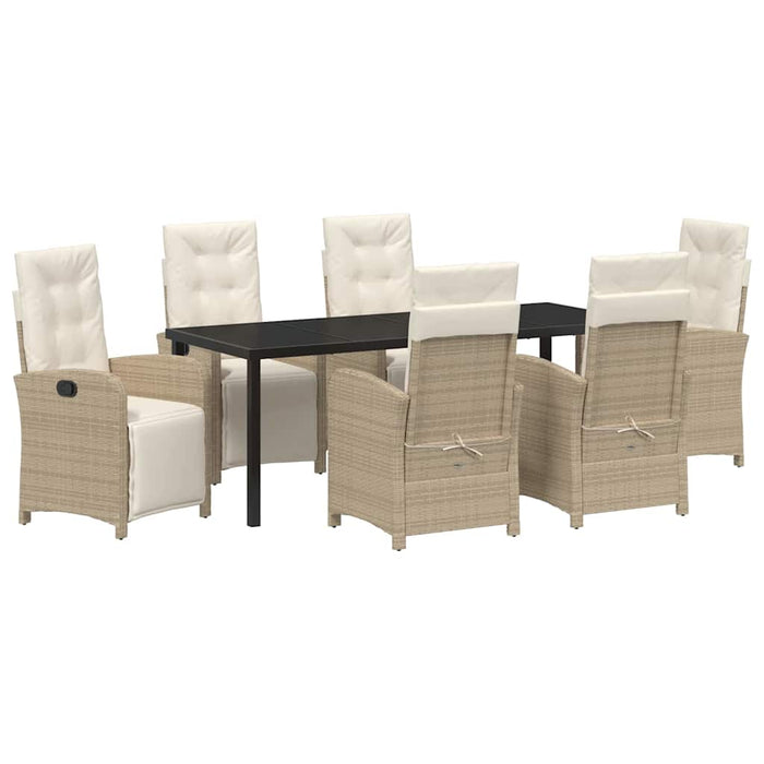 Set de masă pentru grădină cu pernă 7 pcs Bej poliratan - WALTI WALTI