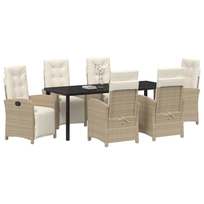 Set de masă pentru grădină cu pernă 7 pcs Bej poliratan - WALTI WALTI