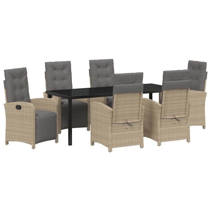 Set de masă pentru grădină cu pernă 7 pcs Bej poliratan - WALTI WALTI