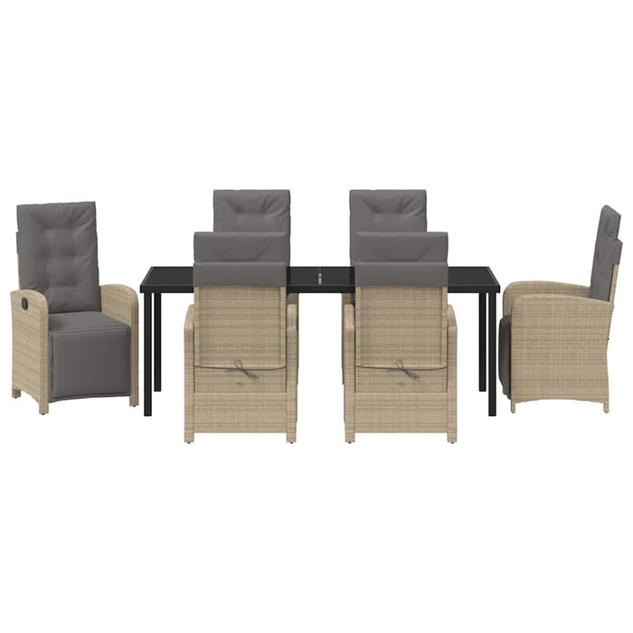 Set de masă pentru grădină cu pernă 7 pcs Bej poliratan - WALTI WALTI