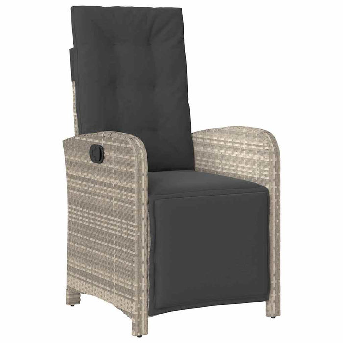 Set de masă pentru grădină cu pernă 7 pcs Gri deschis poliratan - WALTI WALTI