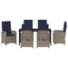 Set de masă pentru grădină cu pernă 7 pcs Gri poliratan - WALTI WALTI