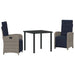 Set dining grădină , 3 piese, gri, din rattan și poliester. - WALTI WALTI