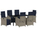 Set de masă pentru grădină cu pernă 7 pcs Gri poliratan - WALTI WALTI