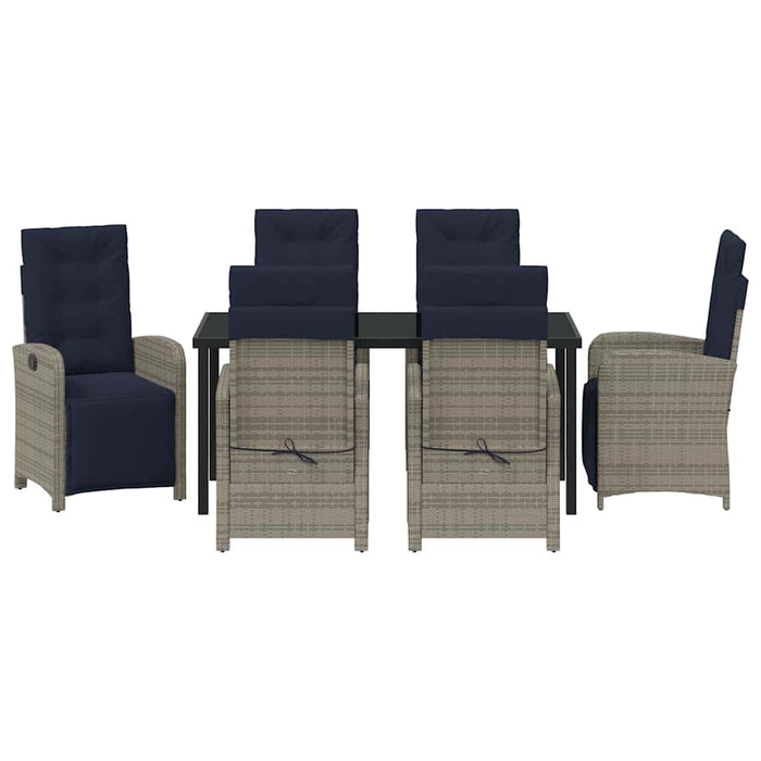 Set de masă pentru grădină cu pernă 7 pcs Gri poliratan - WALTI WALTI