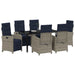 Set de masă pentru grădină cu pernă 7 pcs Gri poliratan - WALTI WALTI