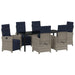Set de masă pentru grădină cu pernă 7 pcs Gri poliratan - WALTI WALTI