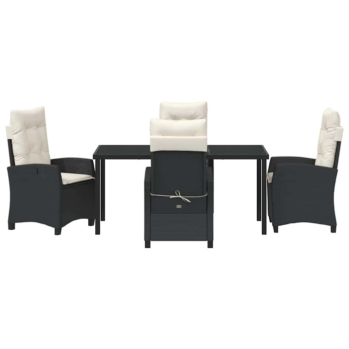 Set de masă pentru grădină cu pernă 5 pcs Negru poliratan - WALTI WALTI